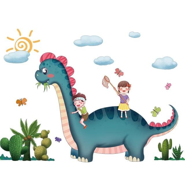 Dinosaur Wall Stickers | Hot Air Balloons Wall Decals for Kids Rooms | Baby Bedroom Home Decoration