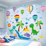 Dinosaur Wall Stickers | Hot Air Balloons Wall Decals for Kids Rooms | Baby Bedroom Home Decoration