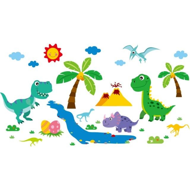 Dinosaur Wall Stickers | Hot Air Balloons Wall Decals for Kids Rooms | Baby Bedroom Home Decoration