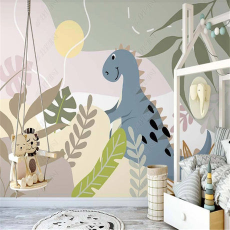 Dinosaur Wallpaper: Kids Room Stunning Design-ChandeliersDecor