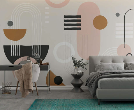 Discover Bohemian Shapes Wallpaper Mural – Exclusive Design-ChandeliersDecor.com