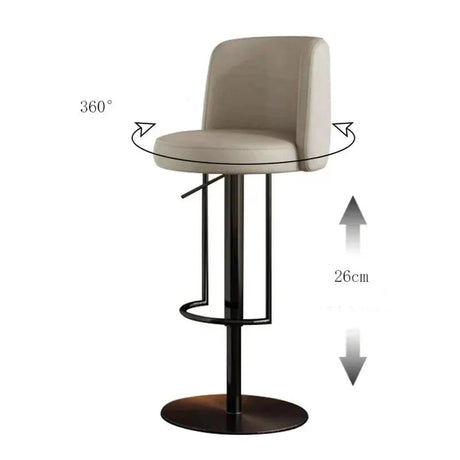 Disk Base Leather Adjustable Bar Stool-GraffitiWallArt