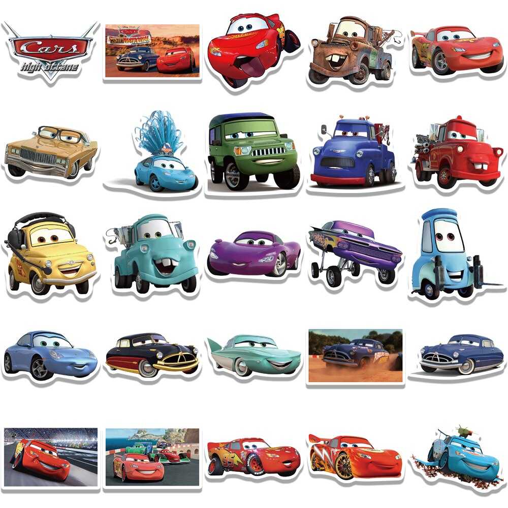 Aufkleberpaket „Disney Animation Cars“.