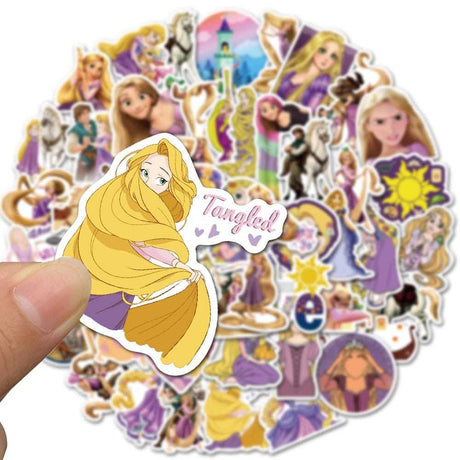 Disney Cartoon Movie Tangled Rapunzel Stickers DIY Laptop Phone Guitar Luggage Waterproof Sticker Kid Toy Girls Gifts-ChandeliersDecor