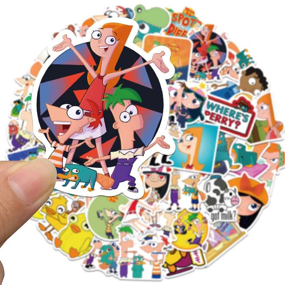 Disney Cartoon Phineas and Ferb Stickers Pack