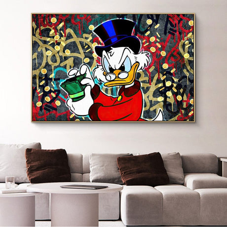 Disney Cartoon Scrooge Mcduck Canvas Wall Art-ChandeliersDecor