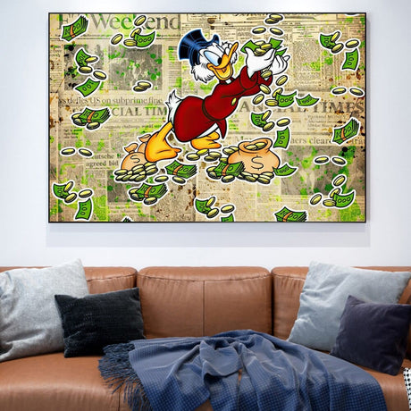 Disney Cartoon Scrooge Mcduck Canvas Wall Art-ChandeliersDecor