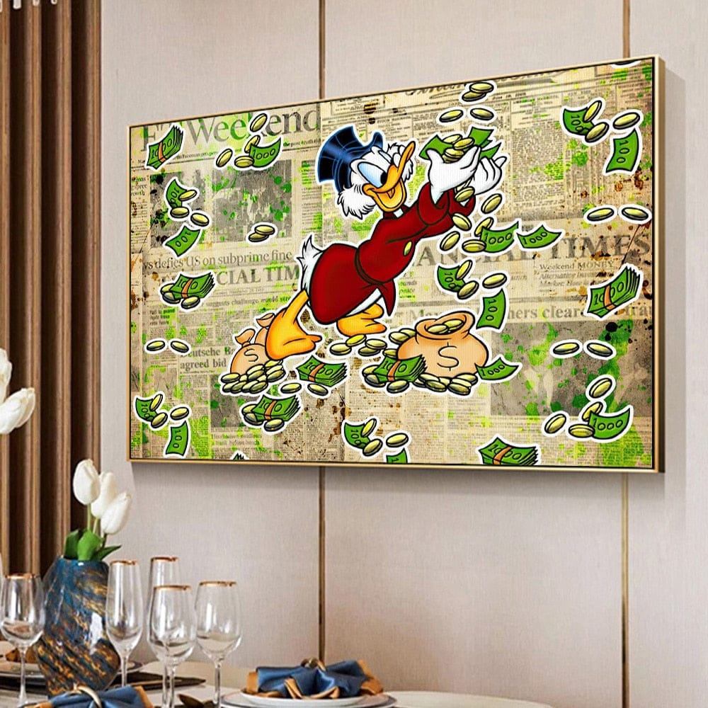 Disney Cartoon Scrooge Mcduck Canvas Wall Art-ChandeliersDecor