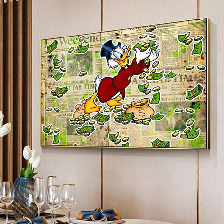 Disney Cartoon Scrooge Mcduck Canvas Wall Art-ChandeliersDecor