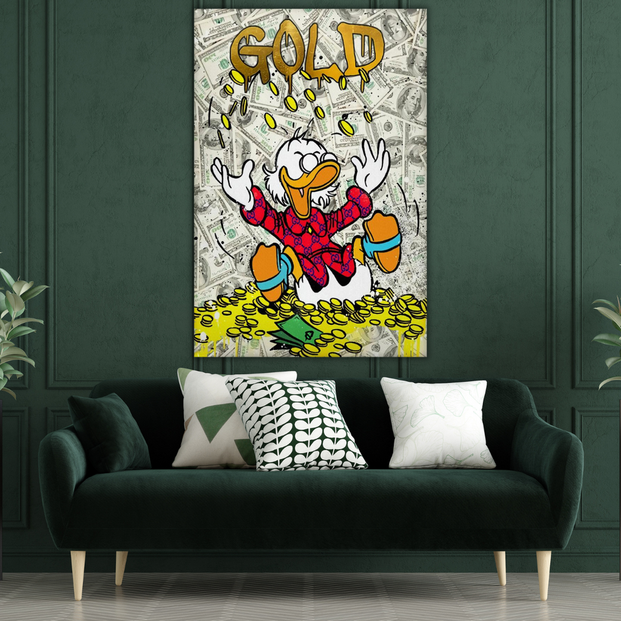 Disney Donald Duck Money Canvas Wall Art