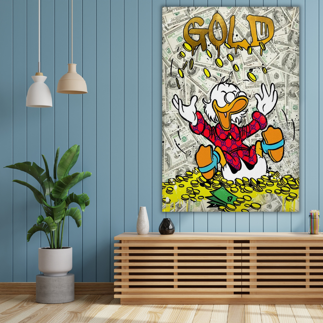 Disney Donald Duck Money Canvas Wall Art-ChandeliersDecor