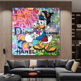 Disney Donald Duck Romantic Graffiti Canvas Wall Art-ChandeliersDecor