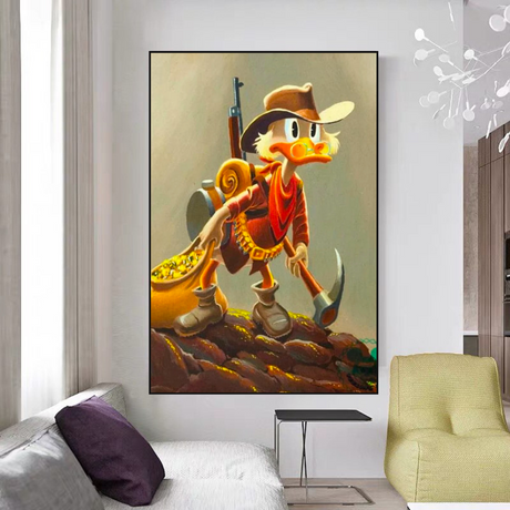 Disney Donald Duck Scrooge Mcduck Canvas Wall Art