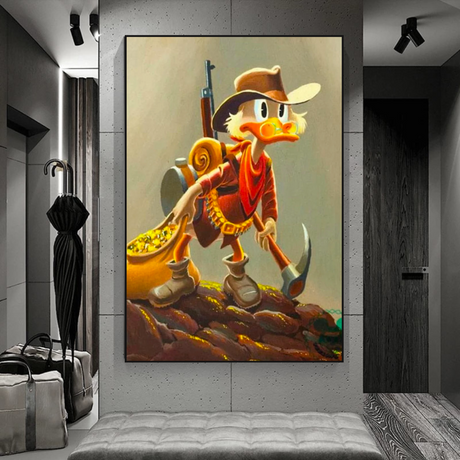 Disney Donald Duck Scrooge Mcduck Canvas Wall Art-ChandeliersDecor