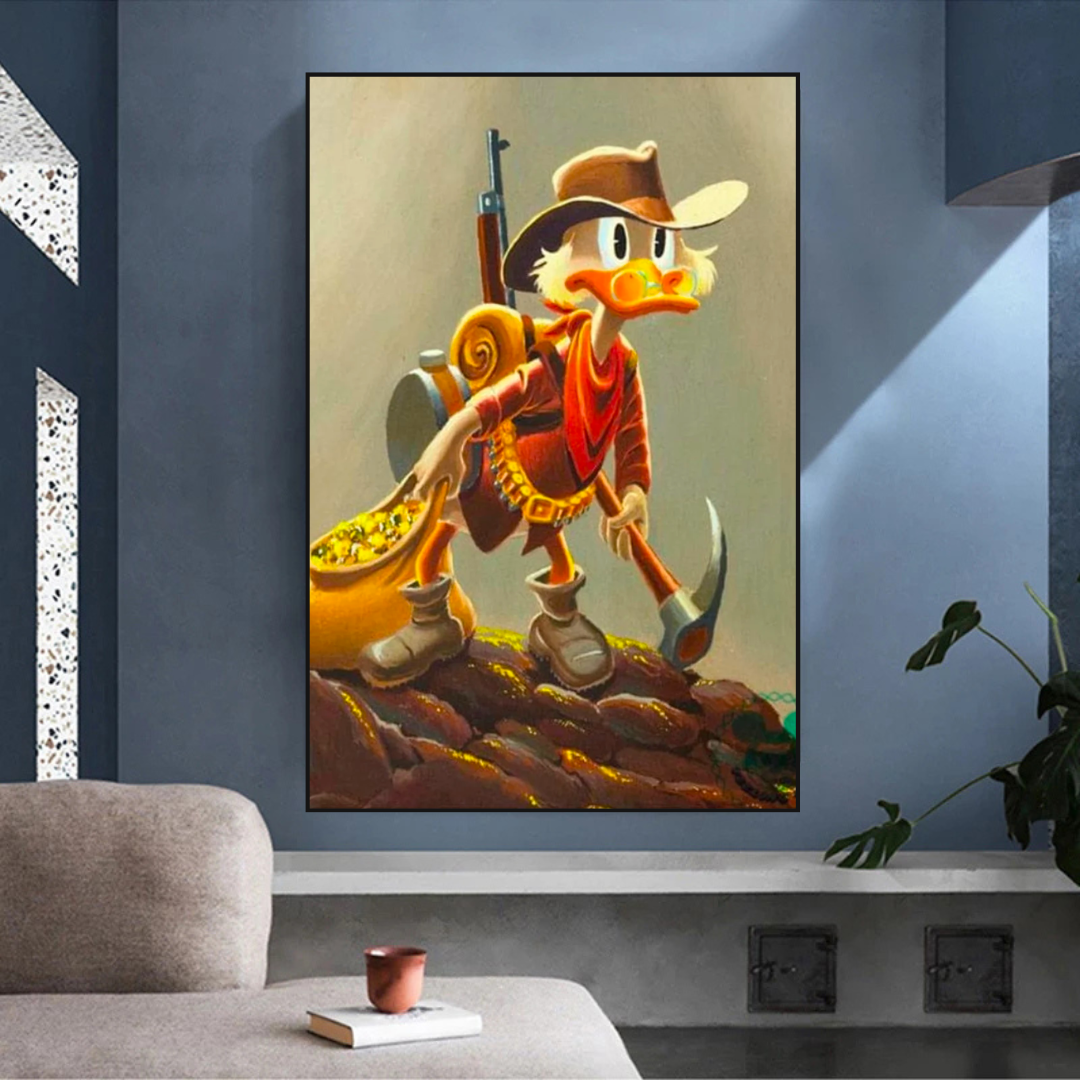 Disney Donald Duck Scrooge Mcduck Canvas Wall Art-ChandeliersDecor