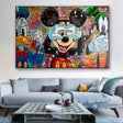 Disney Funny Mickey Mouse Donald Duck Canvas Wall Art