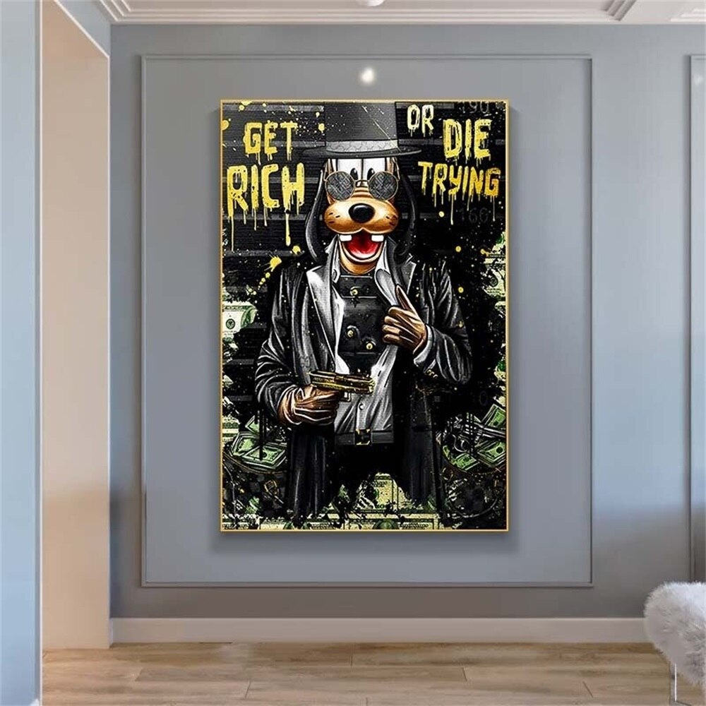 Disney Get Rich Or Die Trying Canvas Wall Art-ChandeliersDecor