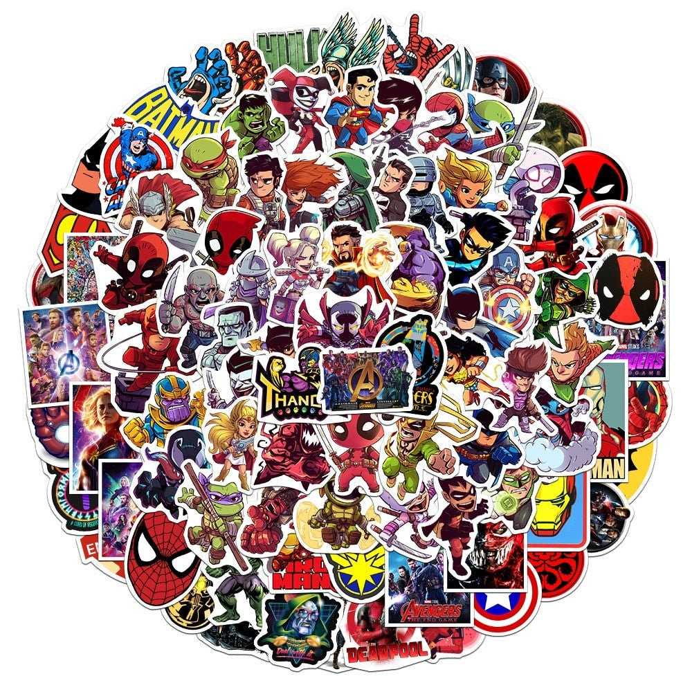 Disney Marvel The Avengers Stickers Classic Anime Laptop Luggage Skateboard Waterproof Superhero Sticker Kids Toys-ChandeliersDecor