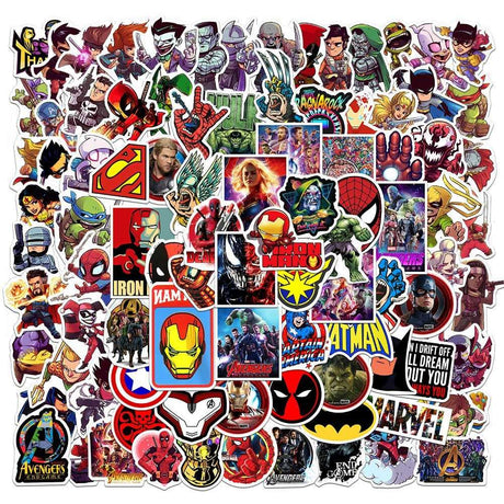 Disney Marvel The Avengers Stickers Classic Anime Laptop Luggage Skateboard Waterproof Superhero Sticker Kids Toys-ChandeliersDecor