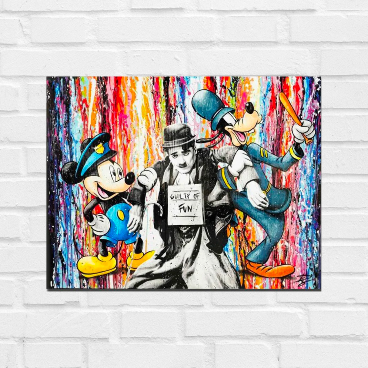 Disney Mickey Goofy and Charlie Canvas Wall Art