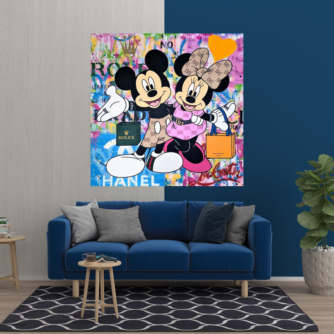 Disney Mickey & Minnie Mouse Canvas Wall Art-ChandeliersDecor