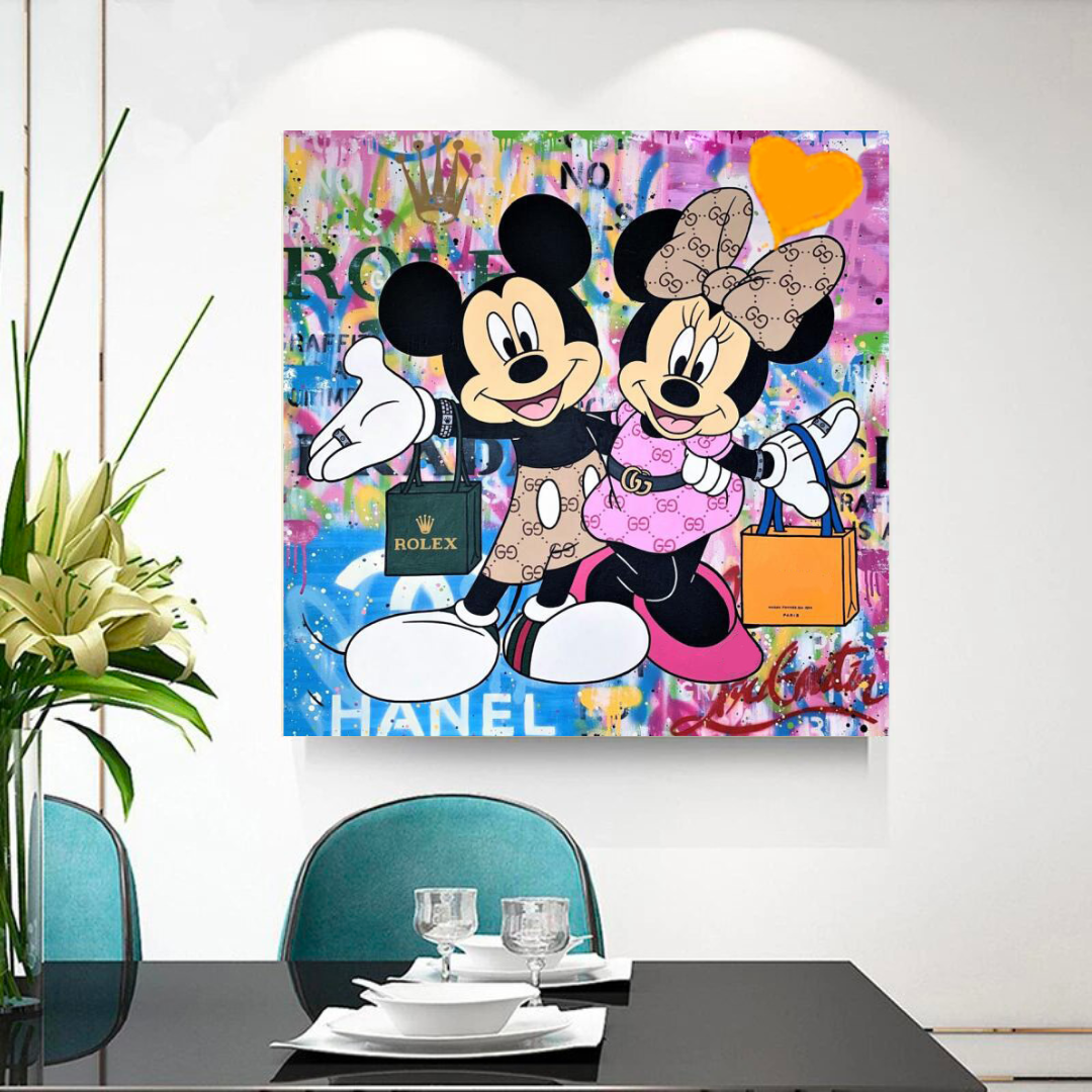 Disney Mickey & Minnie Mouse Canvas Wall Art-ChandeliersDecor