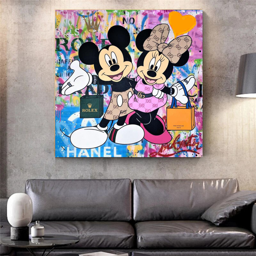 Disney Mickey & Minnie Mouse Canvas Wall Art-ChandeliersDecor