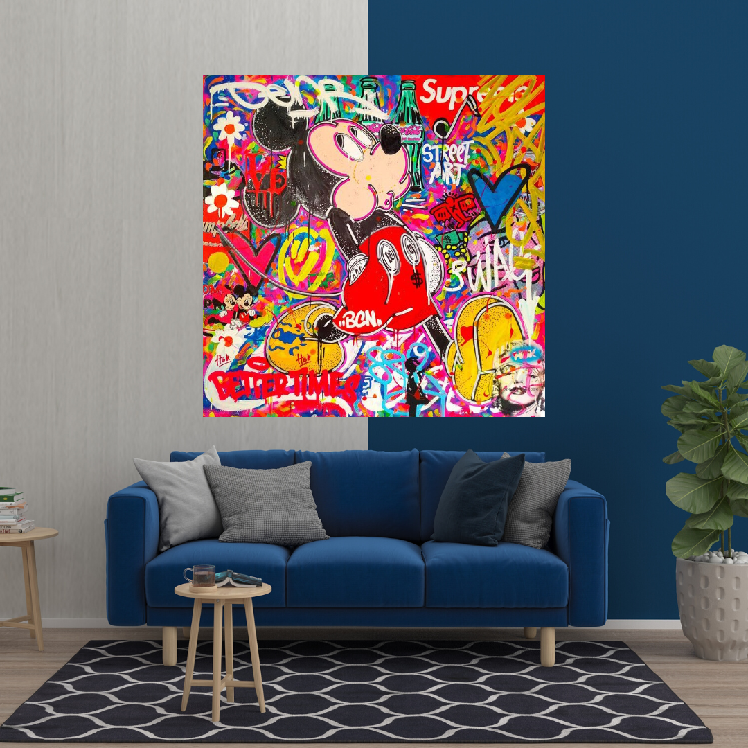 Disney Mickey Mouse Supreme Canvas Wall Art-ChandeliersDecor