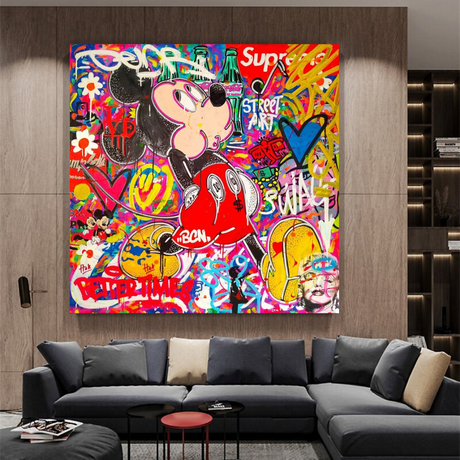 Disney Mickey Mouse Supreme Canvas Wall Art-ChandeliersDecor