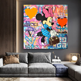 Disney Minnie Mouse Graffiti Canvas Wall Art-ChandeliersDecor