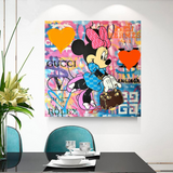 Disney Minnie Mouse Graffiti Canvas Wall Art-ChandeliersDecor