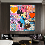 Disney Minnie Mouse Graffiti Canvas Wall Art-ChandeliersDecor