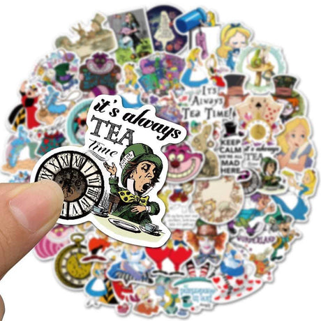 Disney Movie Alice in Wonderland Stickers for Water Bottle Laptop Guitar Car Motorcycle Skateboard Luggage Kids Toy-ChandeliersDecor