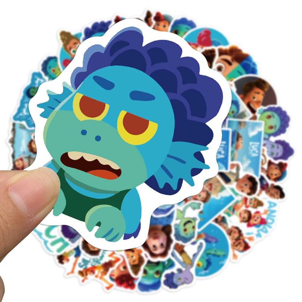 Disney Movie Luca Stickers for Luggage Motorcycle Skateboard Guitar Car Cool Waterproof Graffiti Sticker Kids Toy-ChandeliersDecor