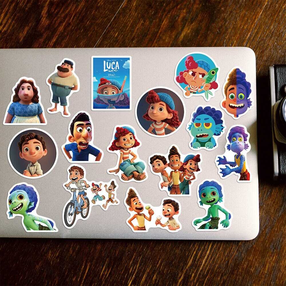 Disney Movie Luca Stickers for Luggage Motorcycle Skateboard Guitar Car Cool Waterproof Graffiti Sticker Kids Toy-ChandeliersDecor