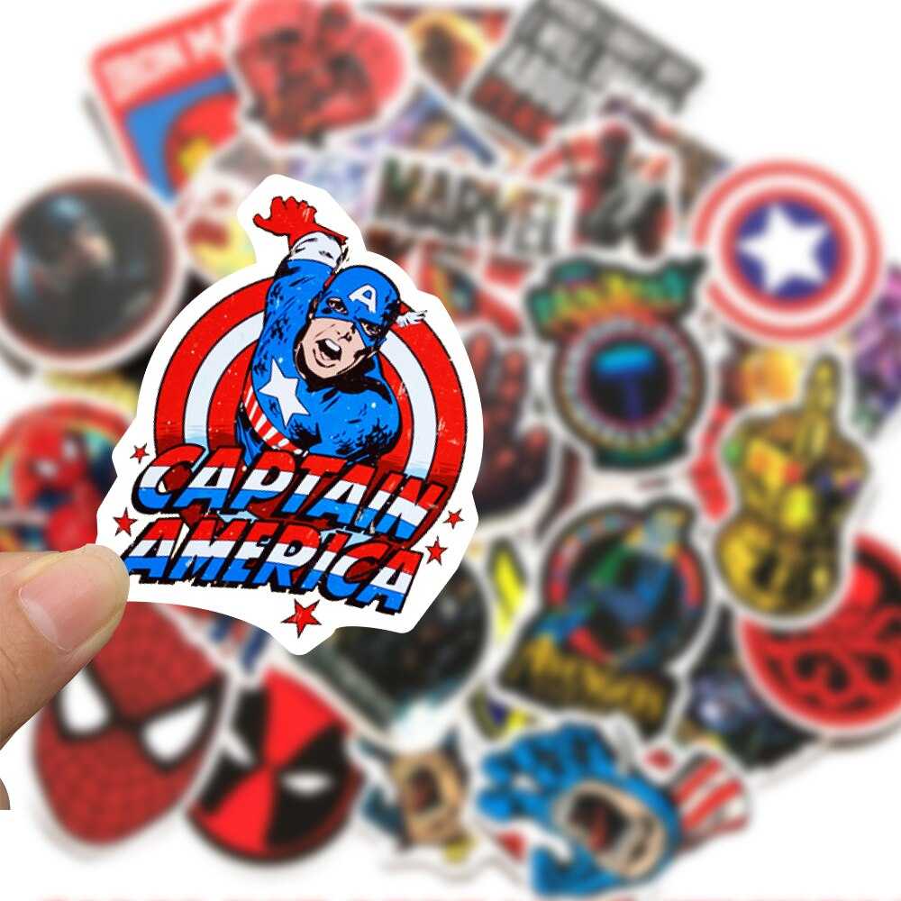 Disney Movie Marvel The Avengers Stickers Waterproof Skateboard Guitar Luggage Laptop Cartoon Sticker Kids Toys-ChandeliersDecor