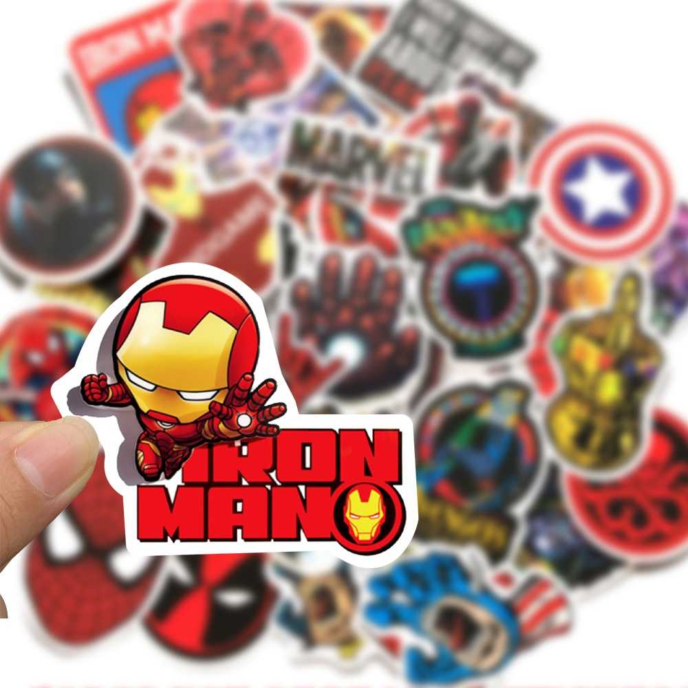 Disney Movie Marvel The Avengers Stickers Waterproof Skateboard Guitar Luggage Laptop Cartoon Sticker Kids Toys-ChandeliersDecor