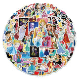 Disney Princess Stickers Frozen Anna/Elsa Cinderella Ariel Cartoon Movie Princess Decals Kids Toy Gift-ChandeliersDecor