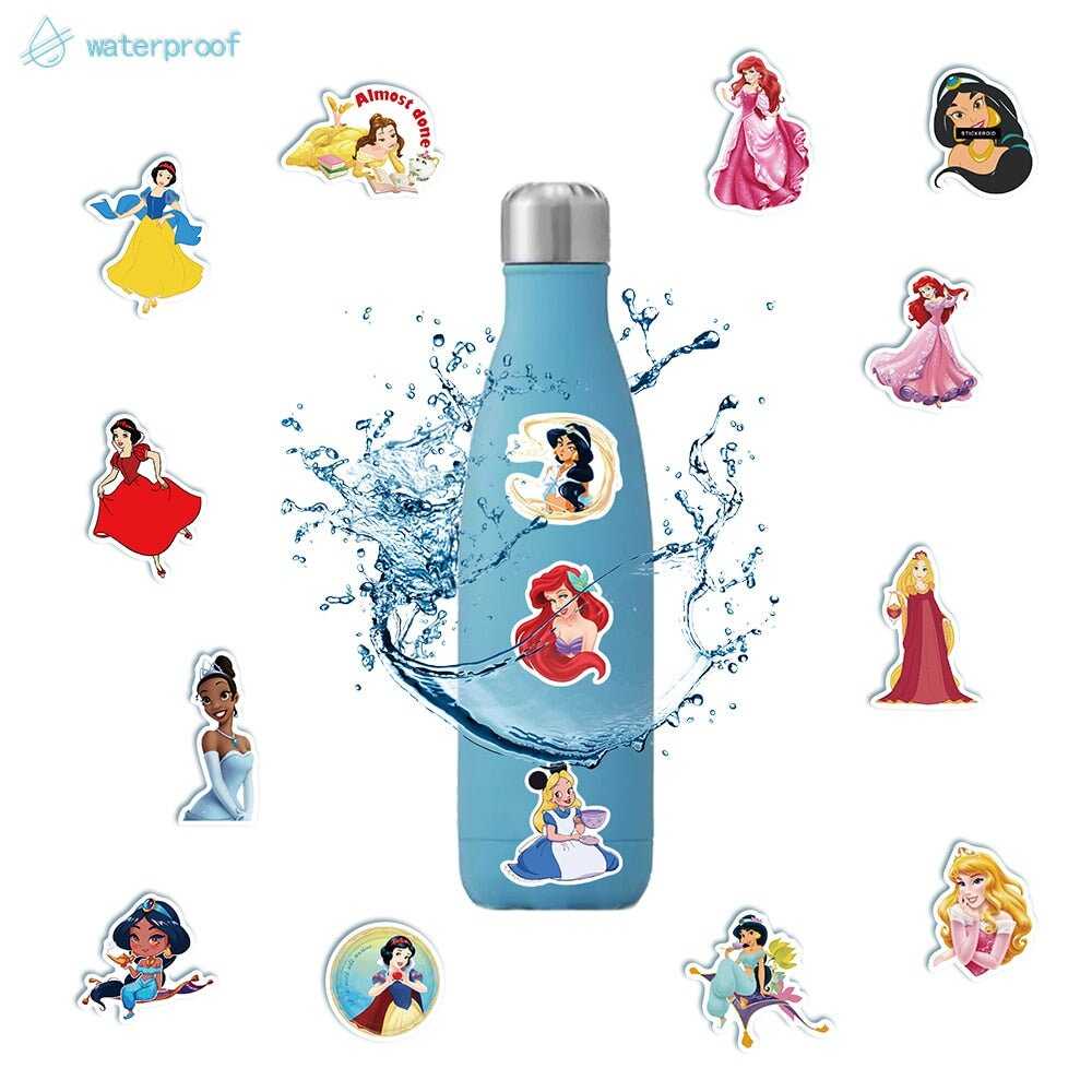 Disney Princess Stickers Frozen Anna/Elsa Cinderella Ariel Cartoon Movie Princess Decals Kids Toy Gift-ChandeliersDecor