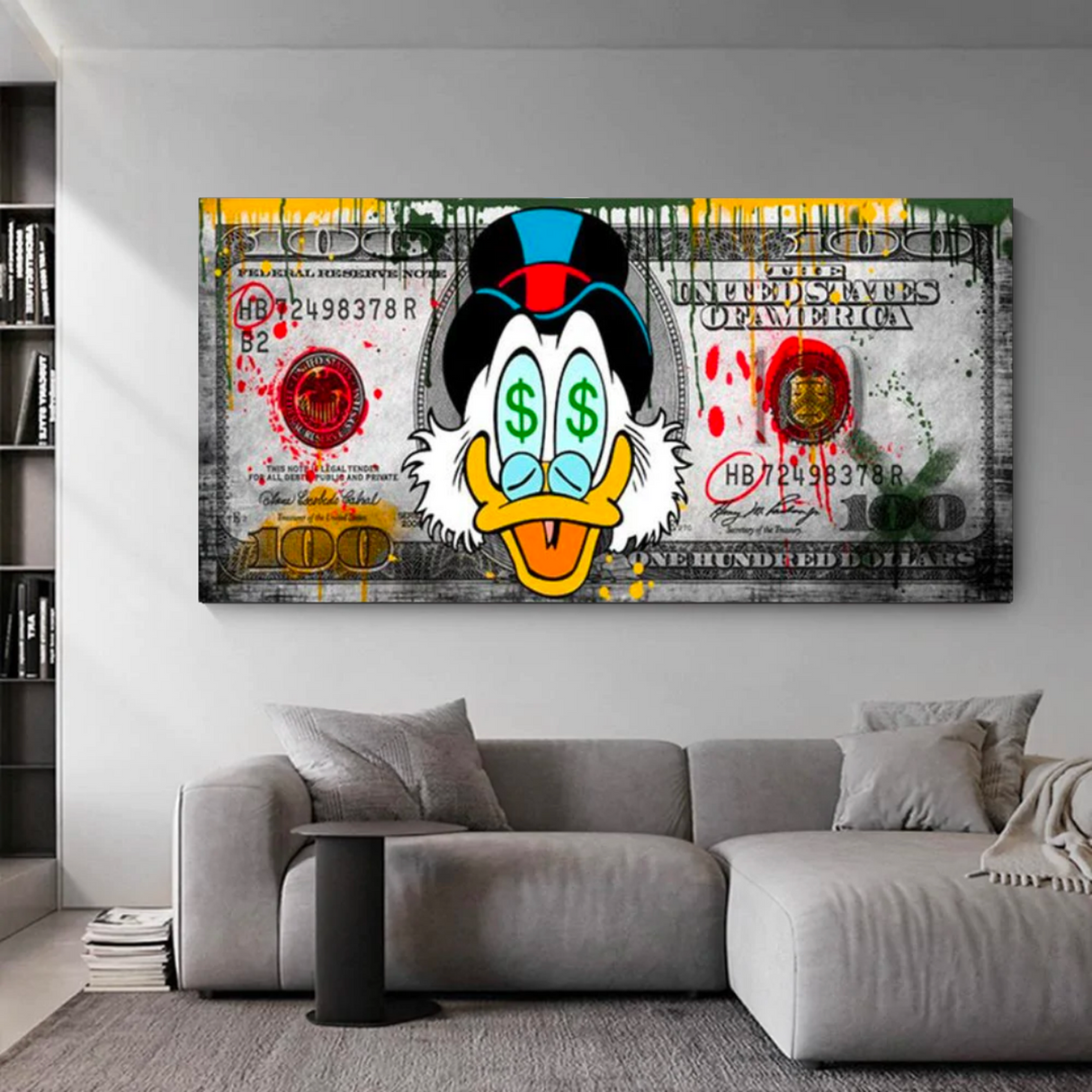 Disney Scrooge McDuck Dollar Donald Duck Canvas Wall Art