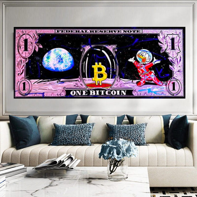 Disney Scrooge McDuck Dollar Donald Duck Canvas Wall Art