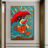 Disney Scrooge Mcduck with Umbrella Canvas Wall Art-ChandeliersDecor