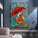 Disney Scrooge Mcduck with Umbrella Canvas Wall Art-ChandeliersDecor