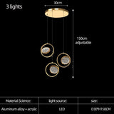 Double Rings Staircase Chandelier: Luxury Lighting Fixture-ChandeliersDecor