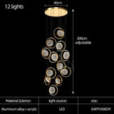 Double Rings Staircase Chandelier: Luxury Lighting Fixture-ChandeliersDecor