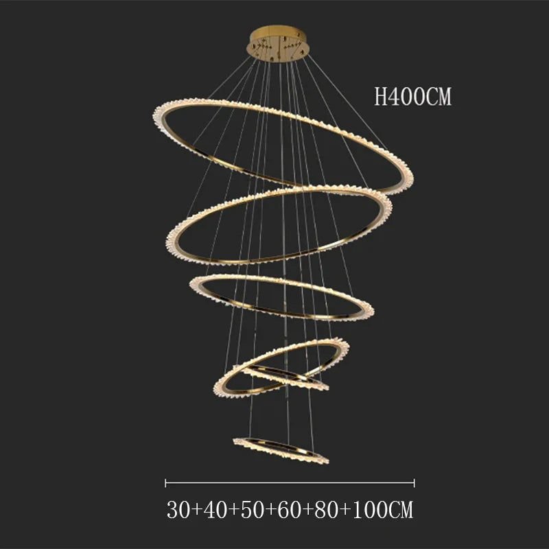 Lustre d'escalier LED Rings : une élégance inégalée