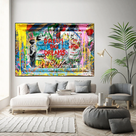 Dream Big Dreams Banksy Art - Inspirational Graffiti Gift-ChandeliersDecor