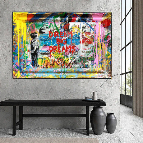 Dream Big Dreams Banksy Art - Inspirational Graffiti Gift-ChandeliersDecor