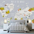 Dreamland Nursery Grey and White World Map Wallpaper-ChandeliersDecor.com