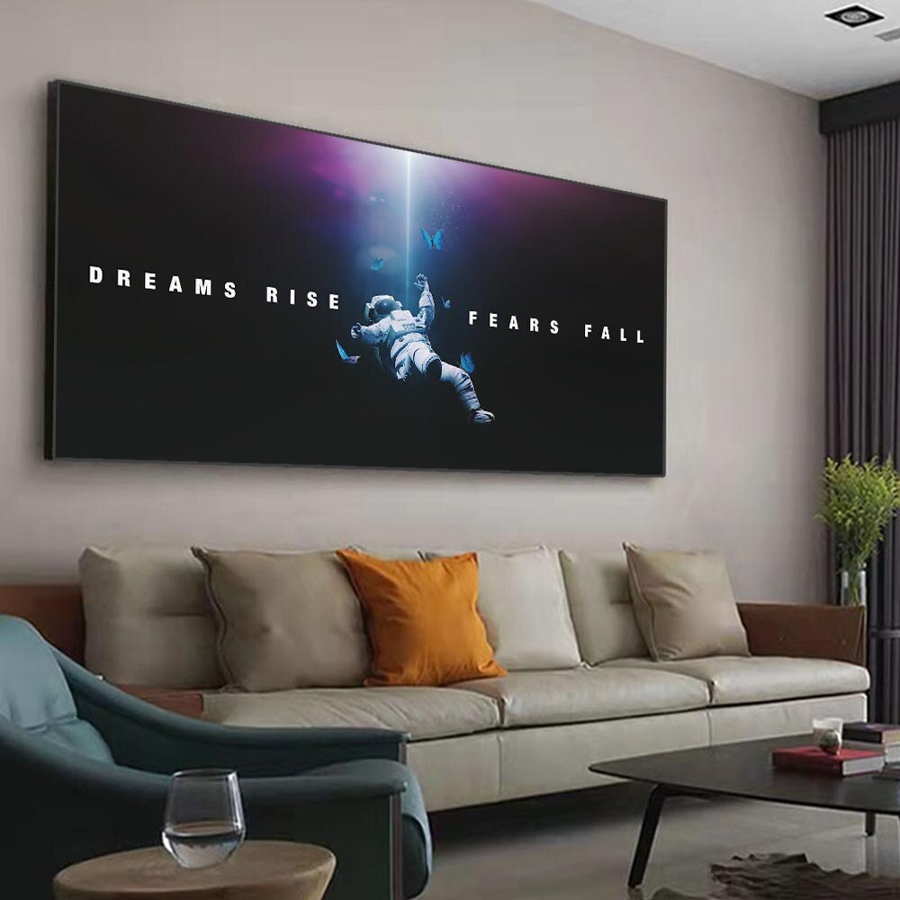 Dreams Rise Fears Fall: Astronaut Poster-ChandeliersDecor